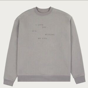 Taylor Swift TTPD I Love You It's Ruining My Life Gray Crewneck